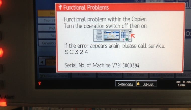 xu ly may photocopy ricoh 40 50 ban bao loi sc324